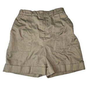 VTG 80s Neiman Marcus Women's Khaki Shorts Size 5/6 Cotton Blend Elastic Waist